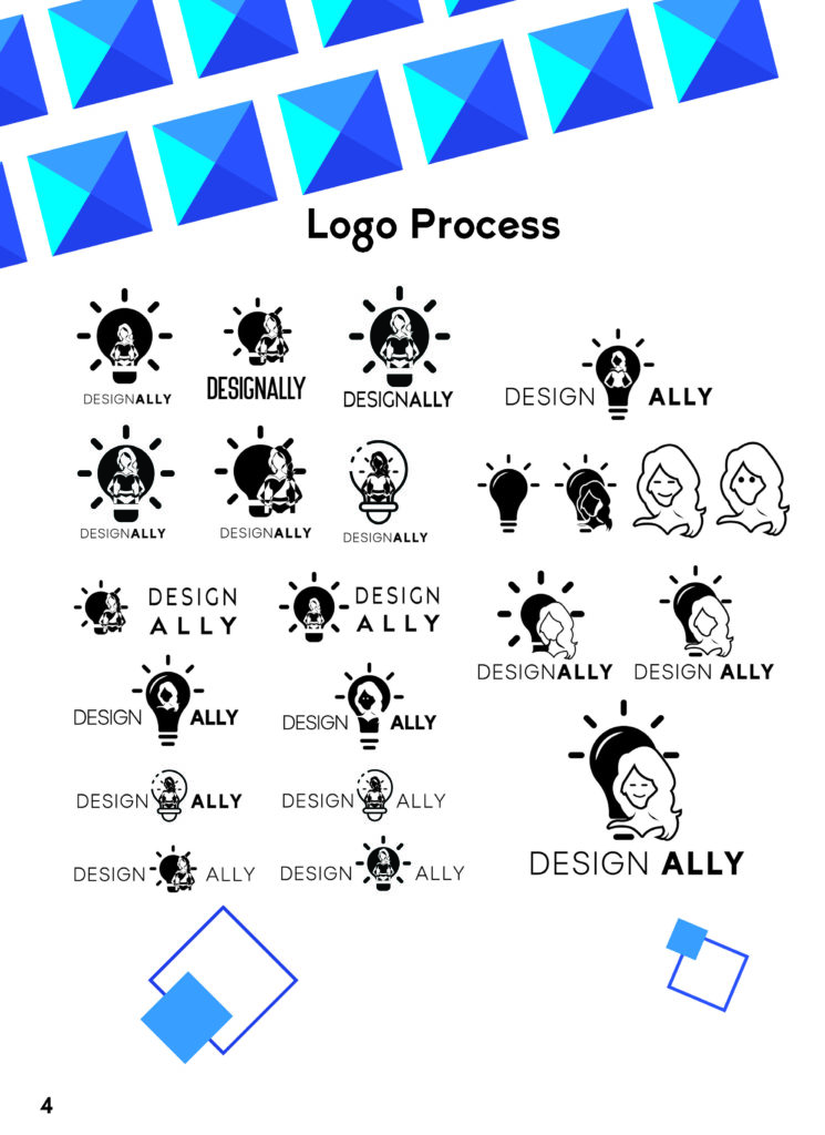 Branding Booklet: DesignAlly 2 DesignAlly logo process from idea to final vector versions