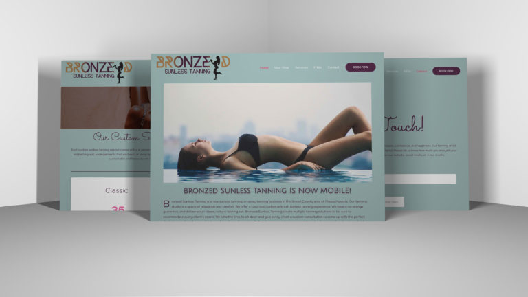 Bronzed Sunless Tanning E-Commerce Website Re-design done by Alyson Marie Designs in Seekonk, MA!
