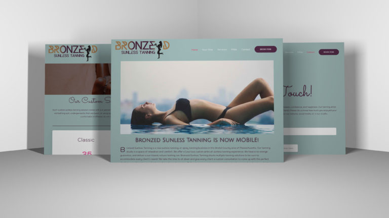 Bronzed Sunless Tanning - Complete E-Commerce Website Design 1 Bronzed Sunless Tanning E-Commerce Website Re-design done by Alyson Marie Designs in Seekonk, MA!