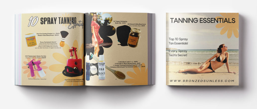 Alyson Marie Designs- Bronzed Sunless Tanning Product Catalog- Graphic Design