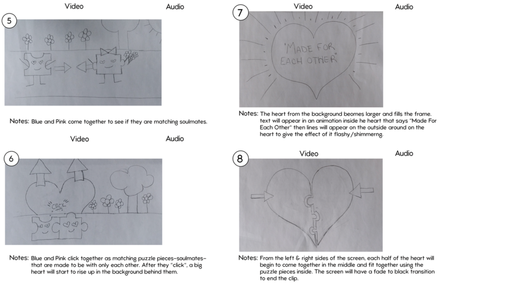 Puzzle Piece Love Story Diorama Storyboards 5-8