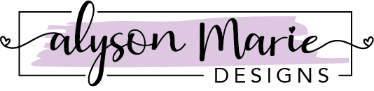 Horizontal Logo used in the vanity video for Alyson Marie Designs