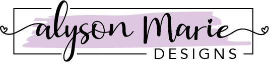 YouTube Vanity Animation 2 Horizontal Logo used in the vanity video for Alyson Marie Designs